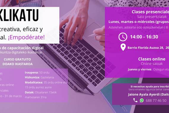 Klikatu: izan sortzailea, eraginkorra eta digitala. Ahaldundu zaitez!