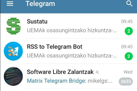 RSSak Telegrameko kanal bihurtu: Sustatun bertan probatu dugu