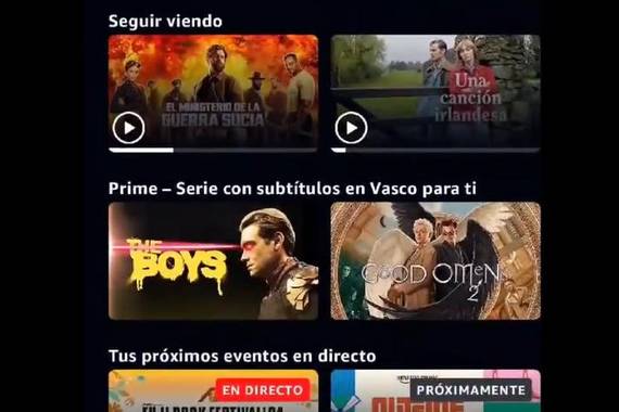 Prime Video aplikazioan euskarazko edukiak hobesteko modua