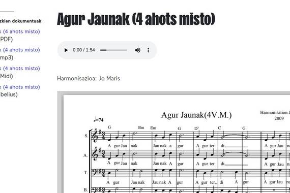 Euskal musikarentzako partiturak eta beste