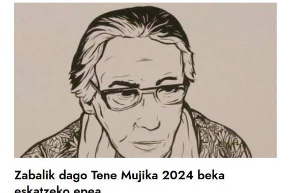Tene Mujika 2024: liburu-proiekturako beka deialdia