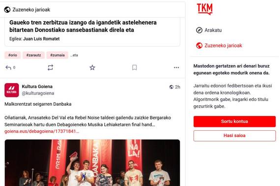 Tokikom-eko hedabideek TKM.eus Mastodon instantzia sortu dute