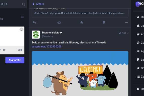 Zuzenekoen itzuleran, udako kontu bat: ze alternatiba Twitter piktura doalarik