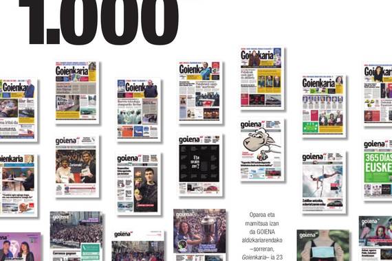 Goiena aldizkariak 1.000. alea kaleratu du eta artxibo handi bat igo du sarera
