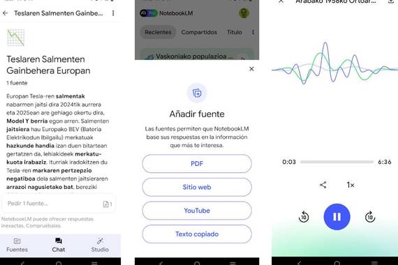 NotebookLM orain app gisa, Youtuberekin, eta euskaraz erdizka