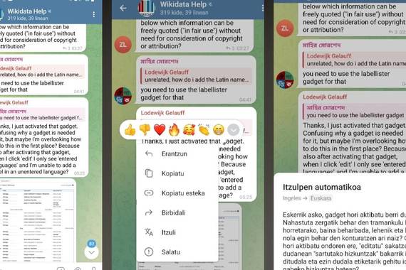 Nola erabili Telegramen euskararako itzulpen automatikoa