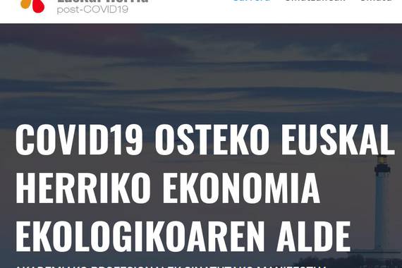 Euskal Herria post-COVID19: manifestu ekologista bat