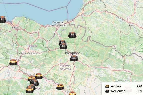 Autoen baliza geokokatuak ikusteko mapa
