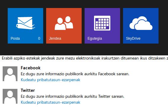 Outlook aukerak
