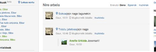 Checkin egiteari iruzkin bat