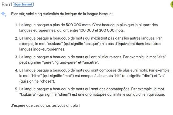 Google-ren Bard (txat ustez adimentsua) testeatzen