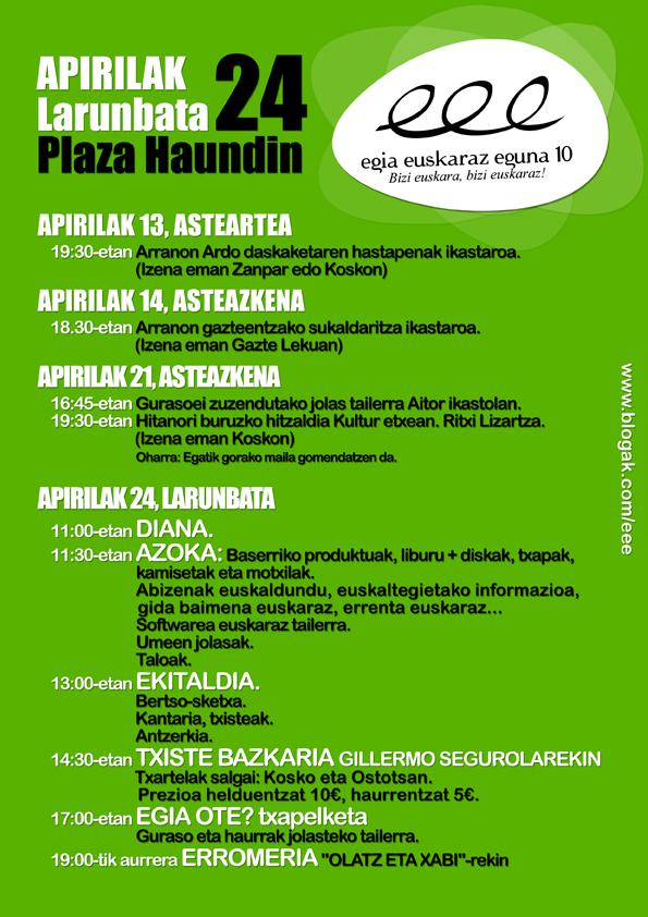 Egia Euskaraz Eguna kartela