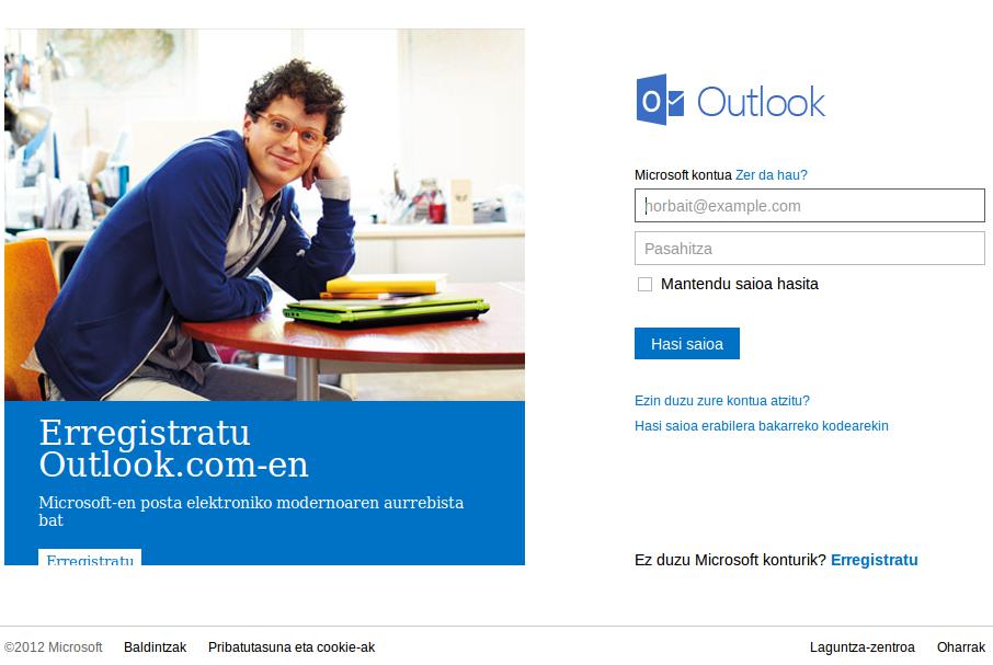 Outlook.com euskaraz