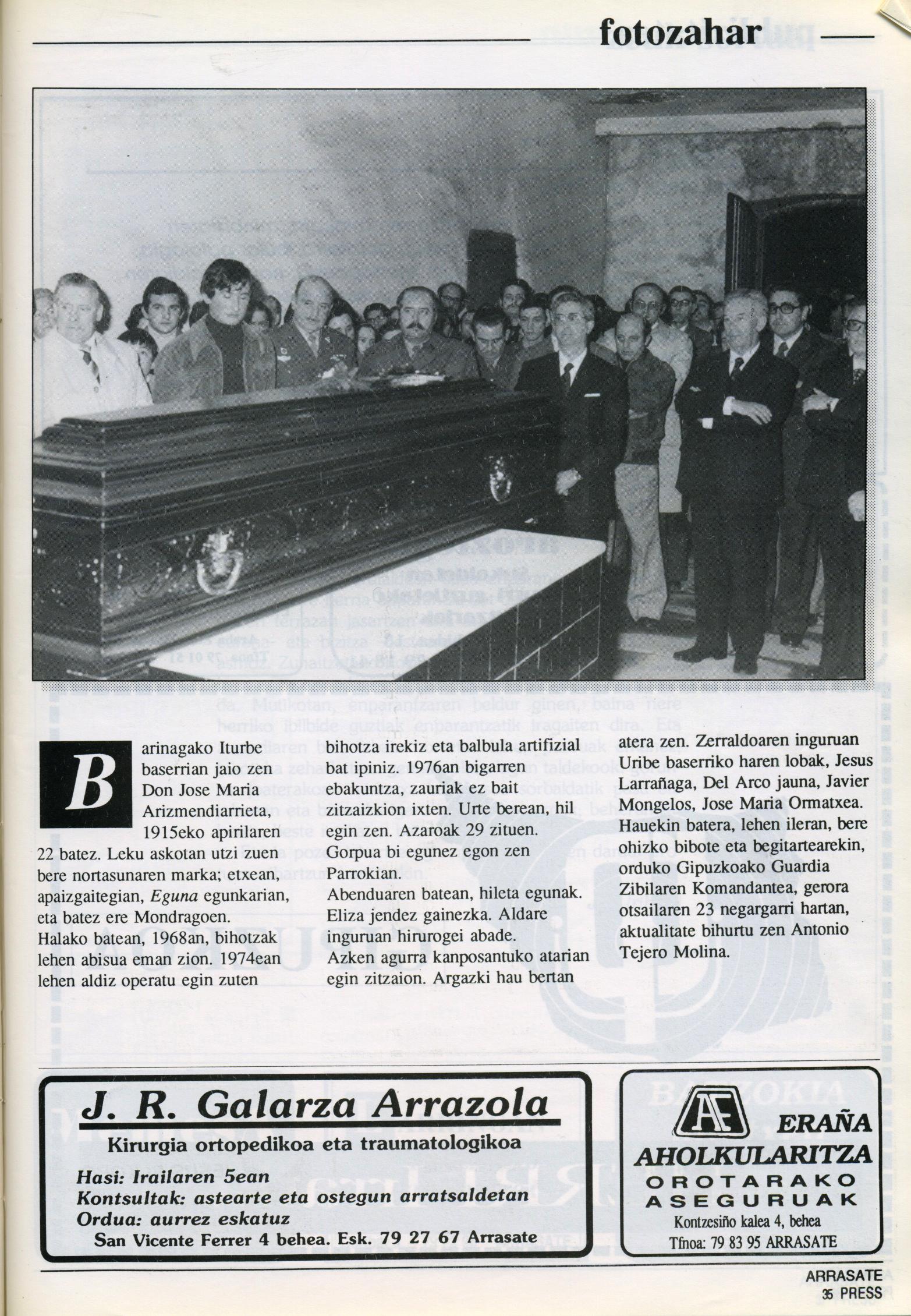 Tejero, Arrasaten (1976-12-01)