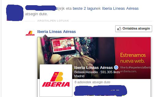 Facebook publizitatea aurpegiekin