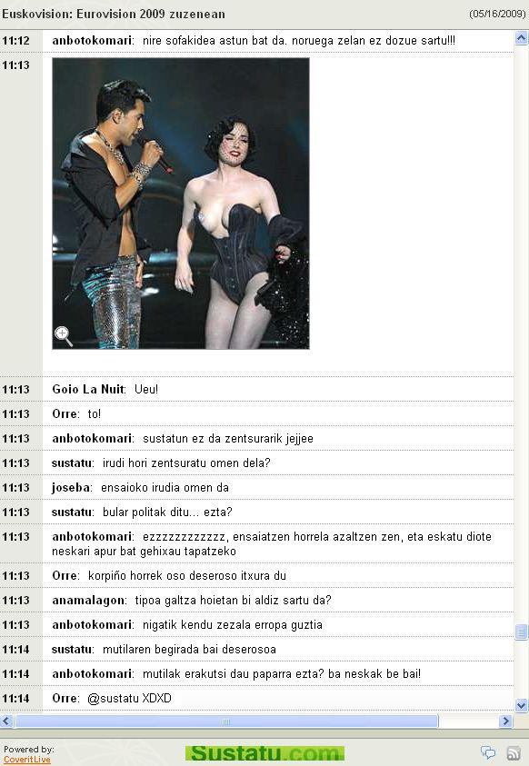 Euskovision zuzeneko liveblogging emanaldikoa