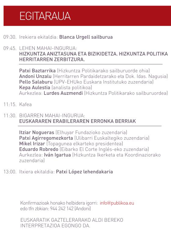 Euskara Gaur eta Bihar jardunaldia