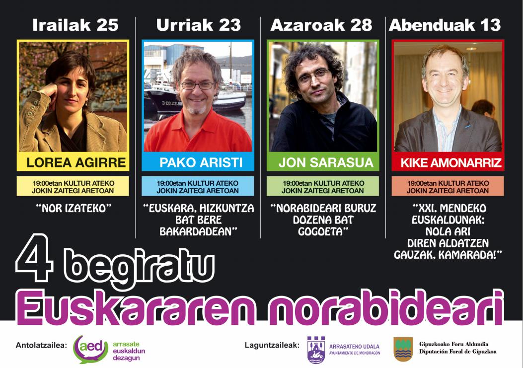 AEDk antolatutako hitzaldi sortaren iragarkia