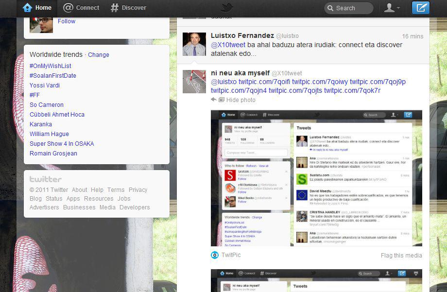 Twitter, eduki aberastuak
