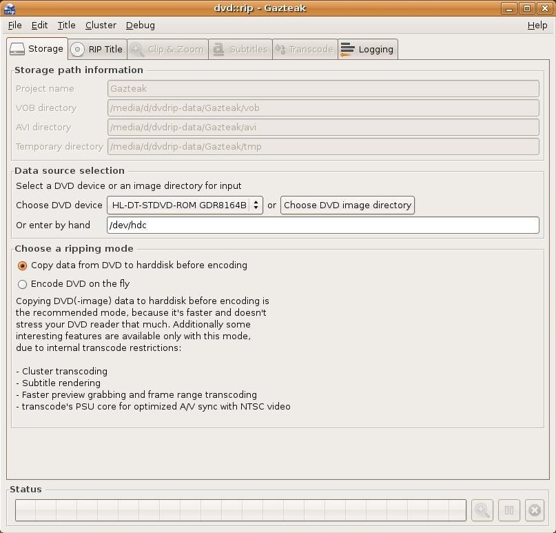 dvd::rip eskuliburua 1: Storage