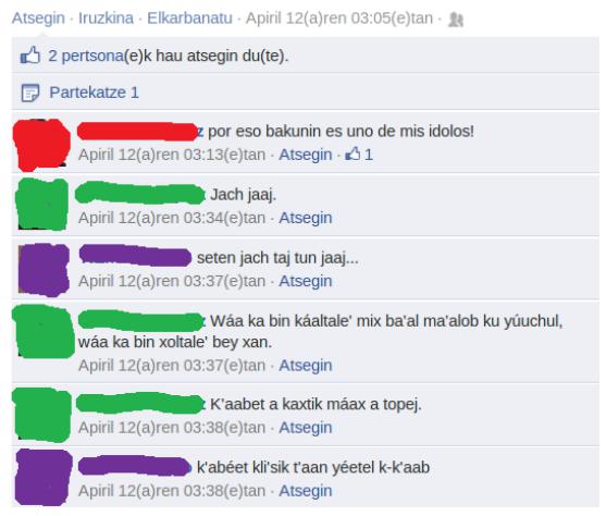 Facebook-en yukatekoz