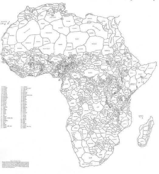 Horrelakoa litzateke Afrika hizkuntzen eta tribuen arabera marraztuko bagenu. #muganaturalak