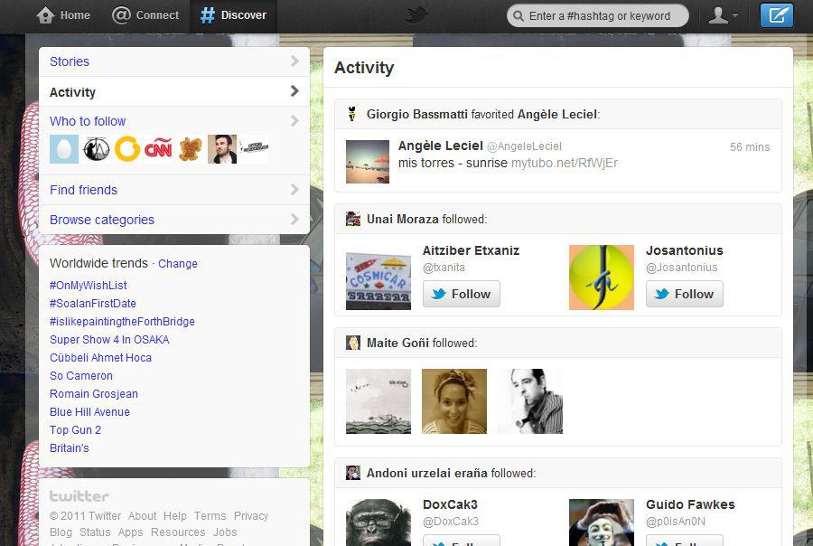 Twitter: Discover Activity