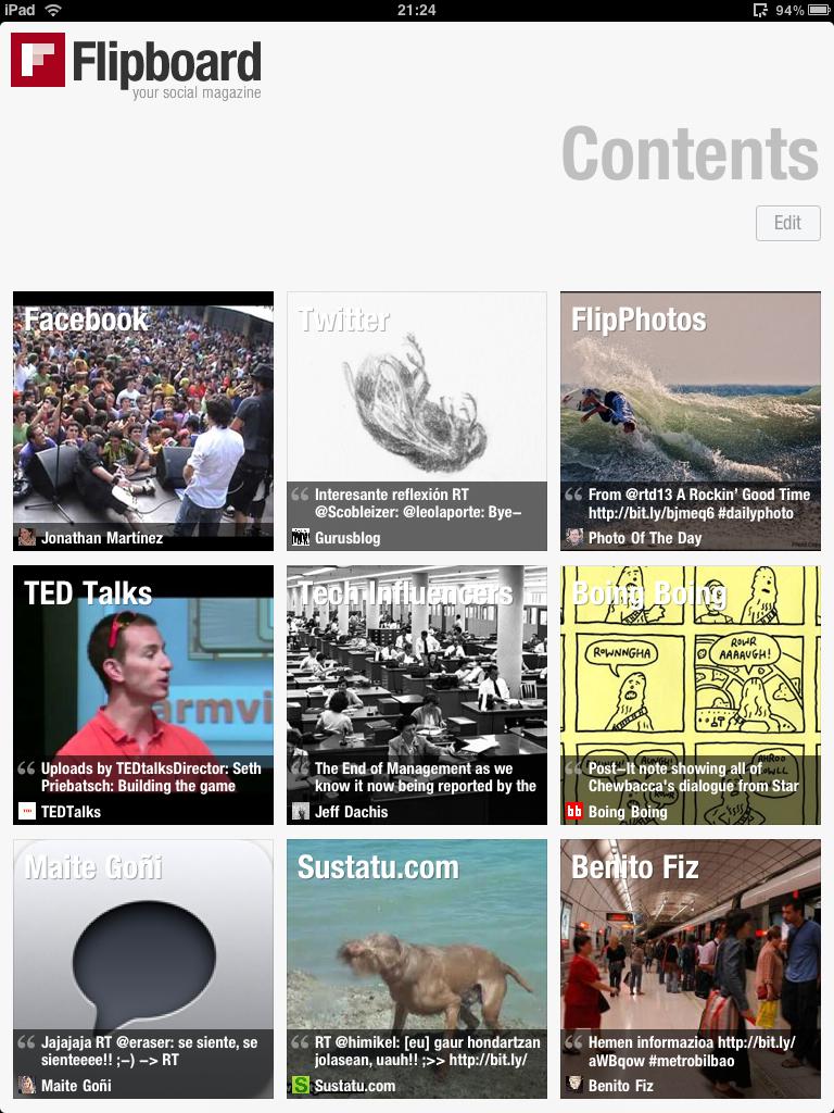 Flipboard aurkibidea bertikalki