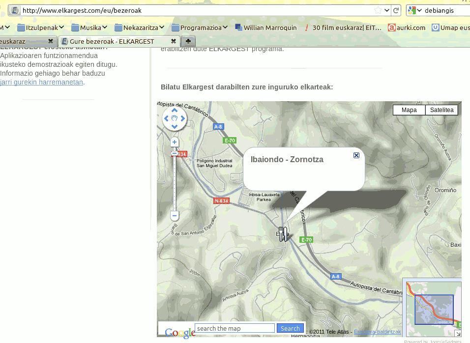 Elkargest aplikazioaren webgunea