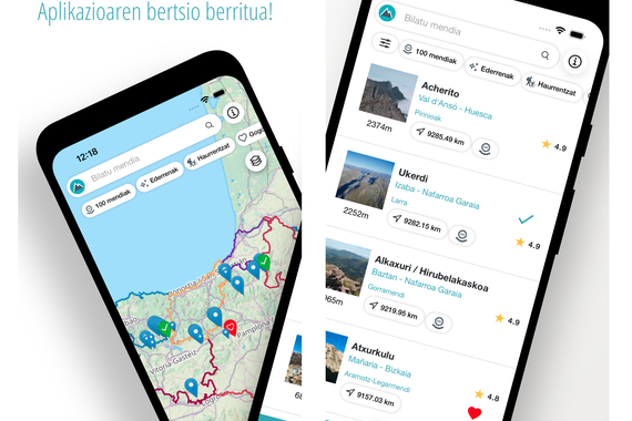 Mendiak app berrituta, zazpi urtean 125.000 igoaldi markatu ondoren