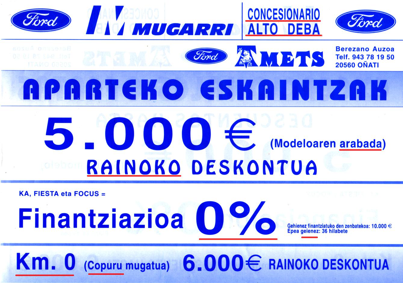 Debagoieneko Ford kontsezionarioak