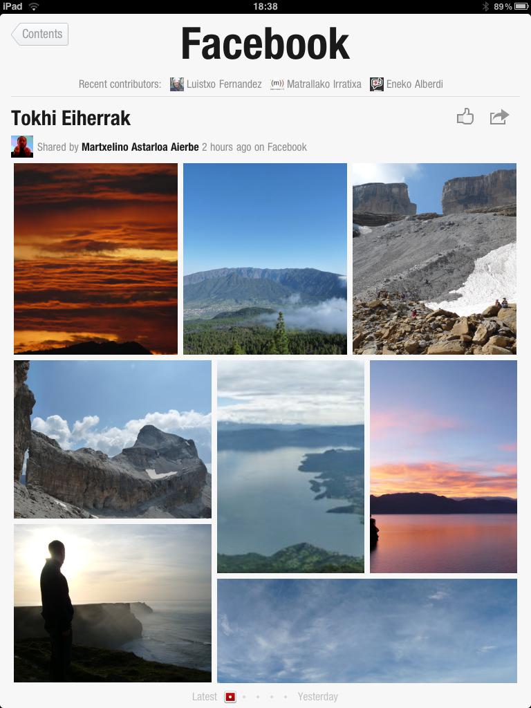 Flipboard, Facebooketik eskuratutako argazkiak