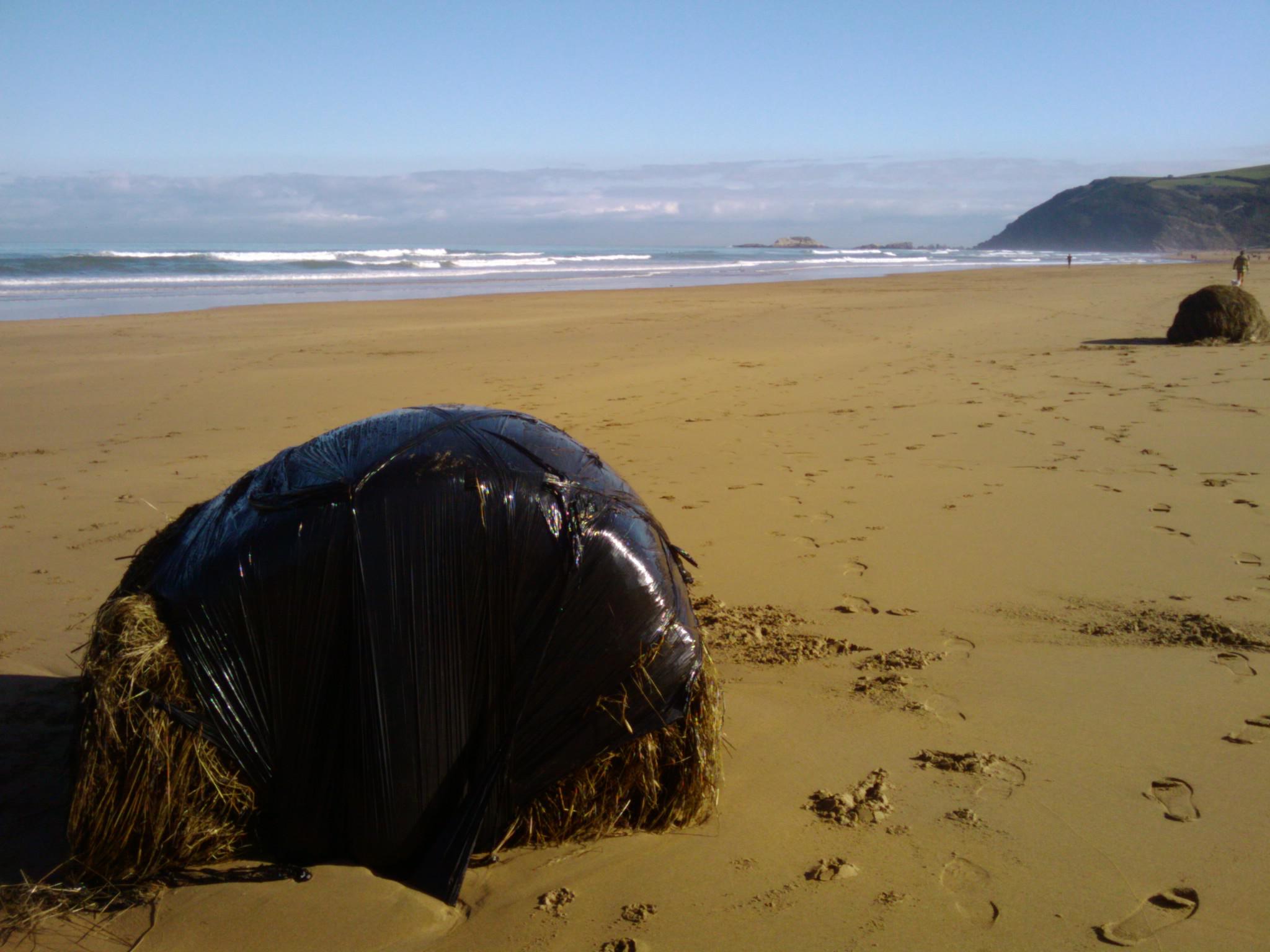 Fardoak Zarauzko hondartzan