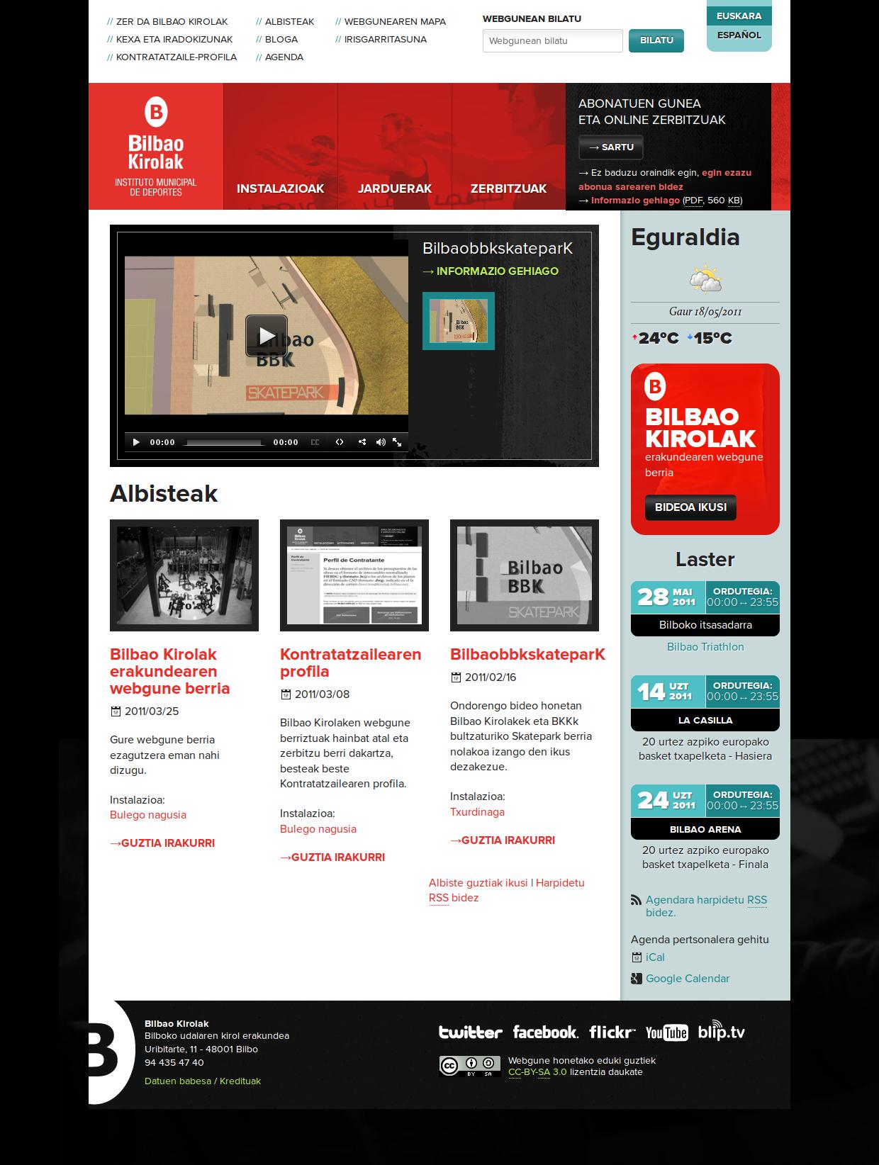 Bilbao Kirolak webgunea