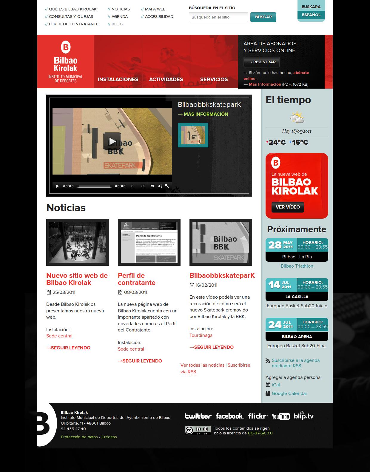 Bilbao Kirolak webgunea - gazteleraz