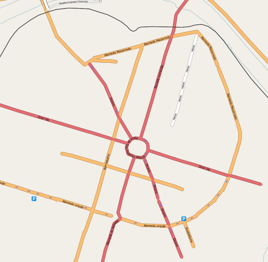 Bilbo OpenStreetMapen 2007/07/01