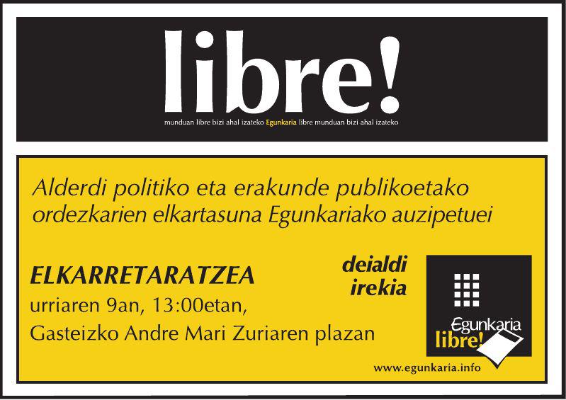 Egunkaria libre, elkarretaratzea Gasteizen