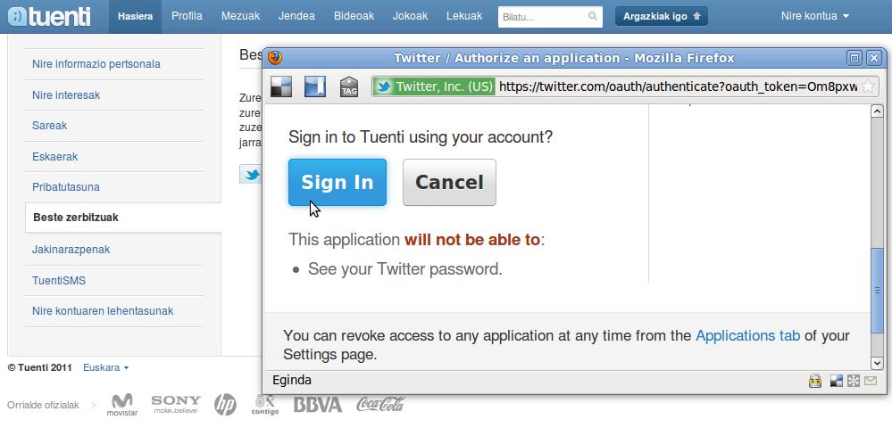 Tuenti-Twitter konektatzeko pausuak: 3