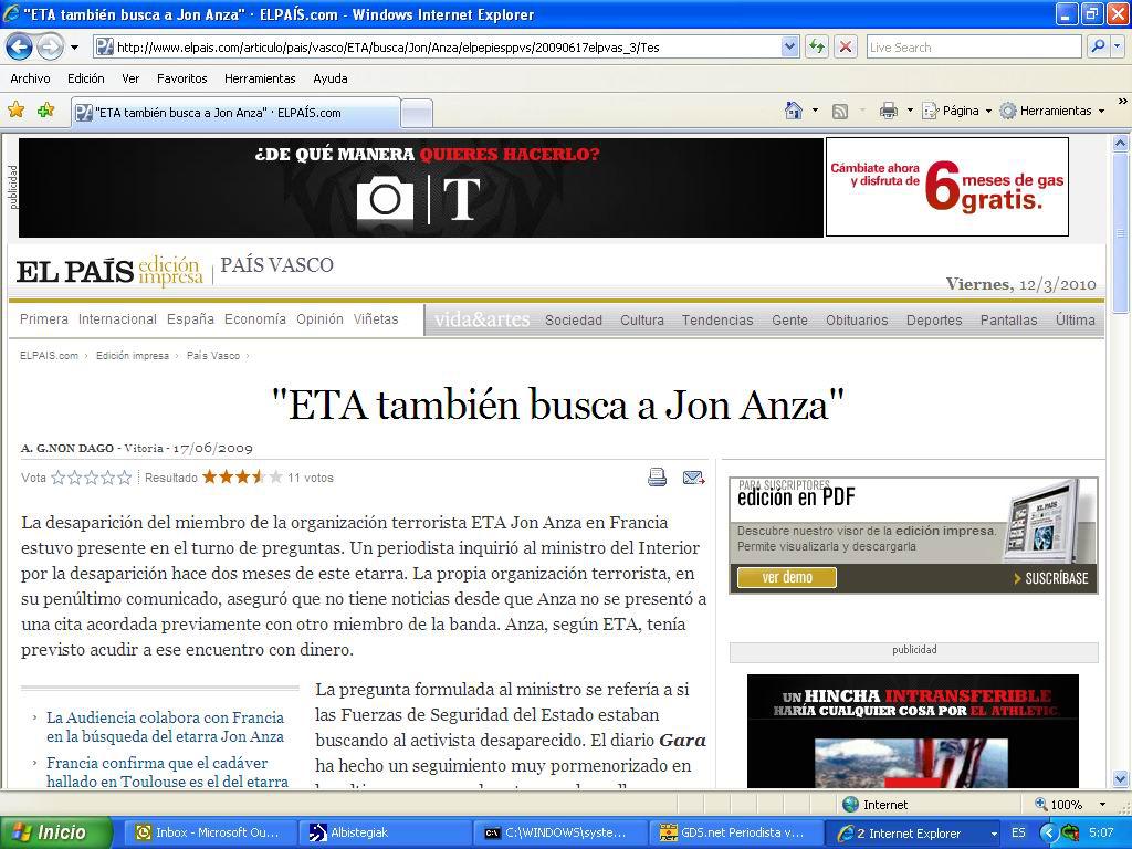 Jon Anza El Pais