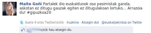 "Atsegin dut" aukera Facebooken