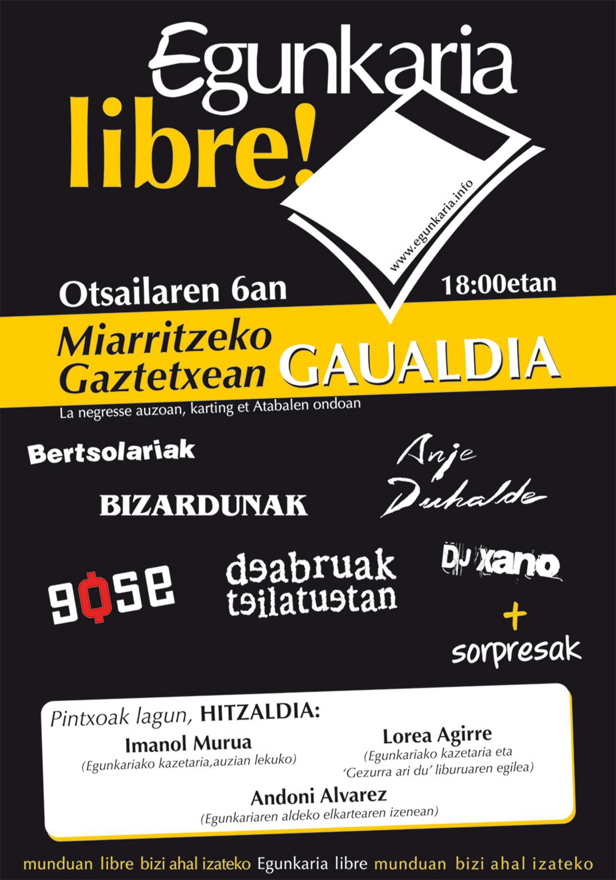 Egunkaria libre! Miarritzeko gaztetxean