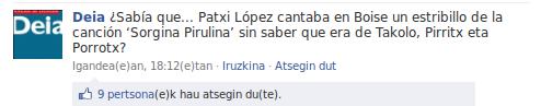 "Atsegin dut" aukera Facebooken
