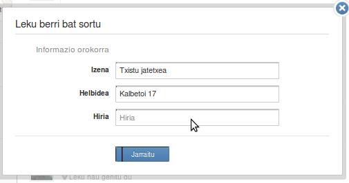 Tuentin lekua gehitzeko