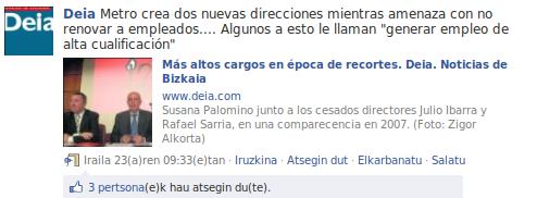"Atsegin dut" aukera Facebooken