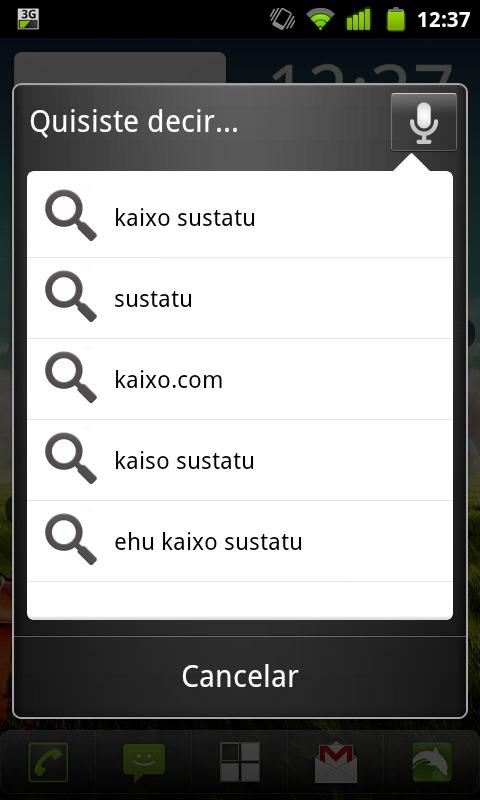 Google Voice Search euskaraz