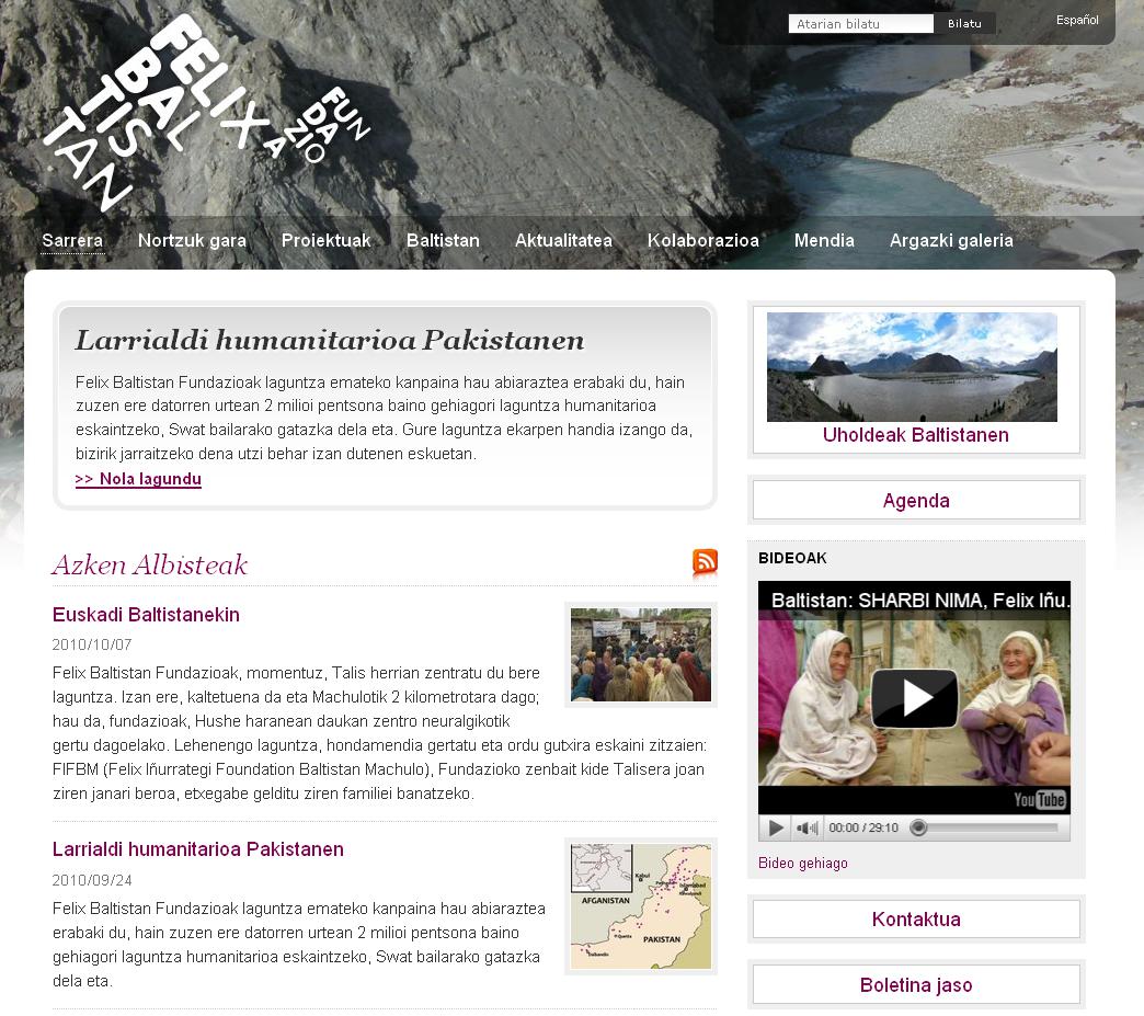 Felix Baltistan Fundazioaren webgune berria