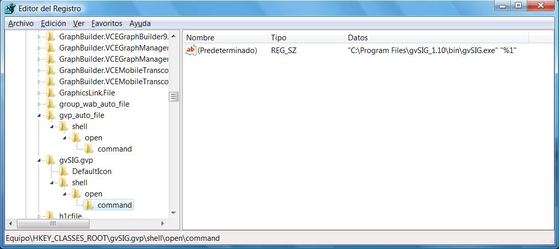 gvsig openwith