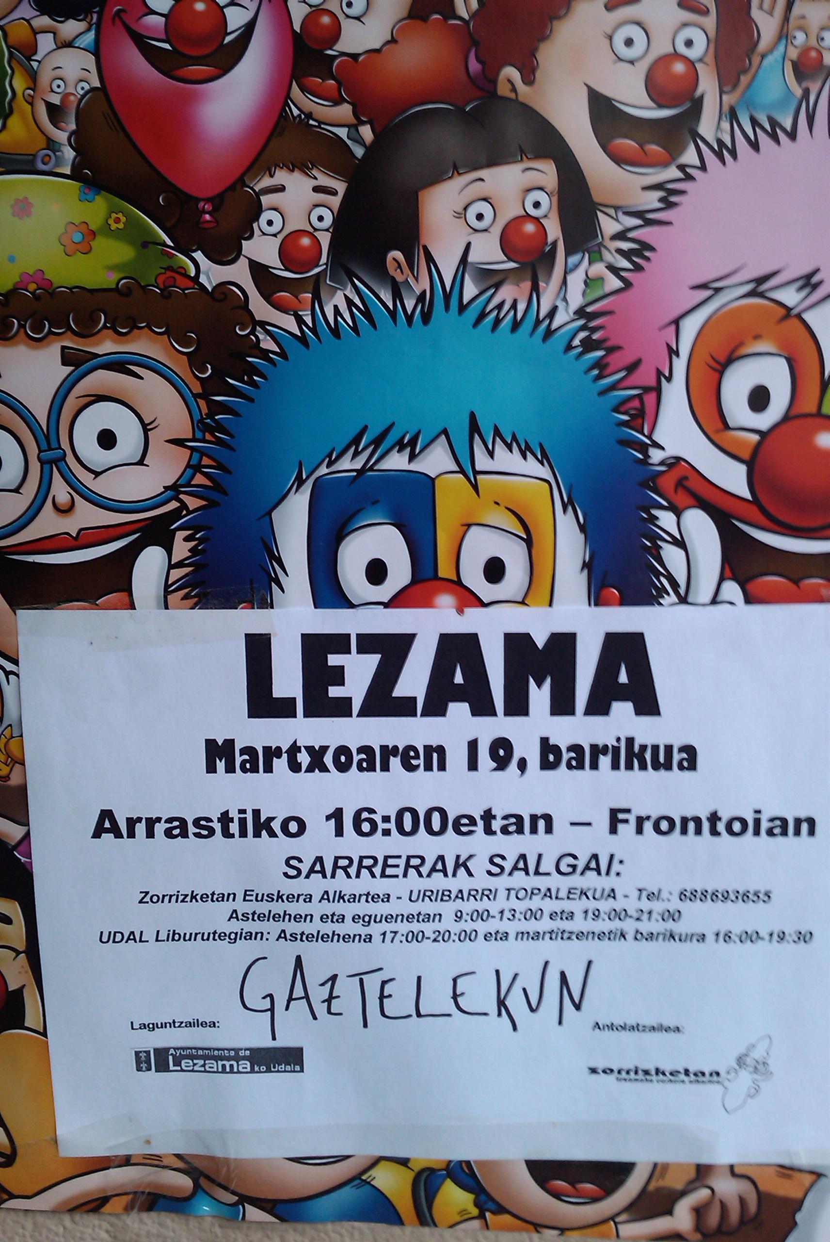 Lezama zorrizketan 12 euro