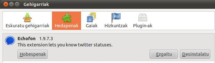 Echofon gehigarria kudeatzen