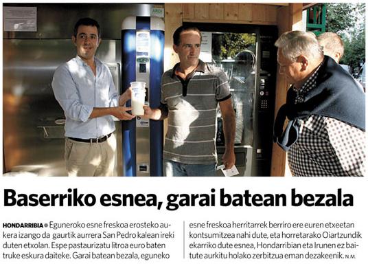 Baserriko esnea Hondarribian